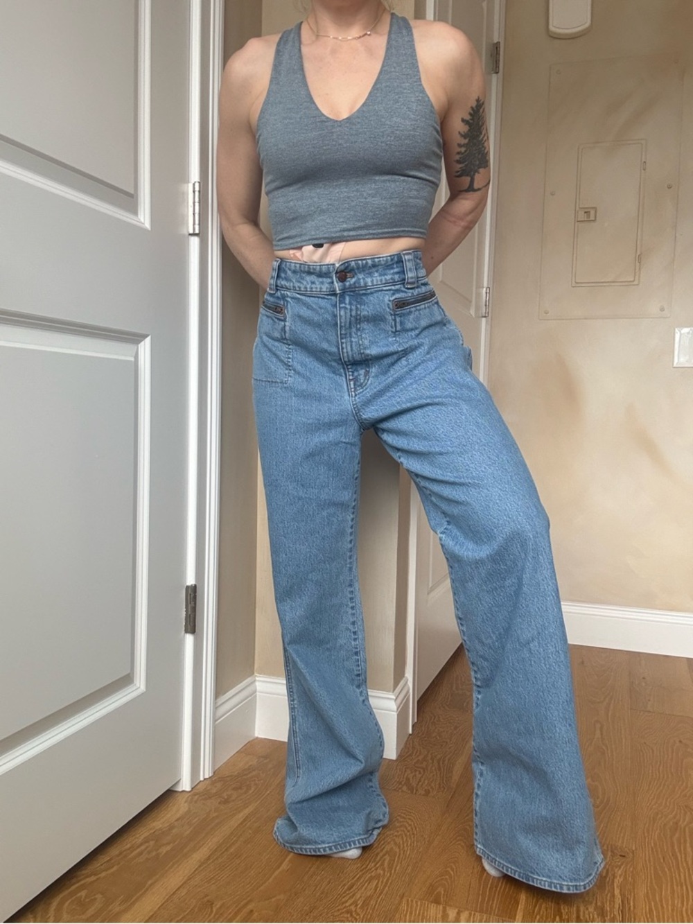Madewell Women’s High-rise flare Blue Denim Jeans NWT - Picture 3 of 4